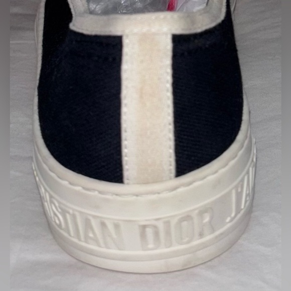 Christian Dior WalkN Dior Black Canvas Monochrome Women's Sneakers SZ 9 - Picture 12 of 13
